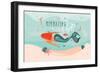 Mermazing Chill - Mermaid Illustration-Helter skelter-Framed Art Print