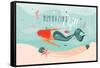 Mermazing Chill - Mermaid Illustration-Helter skelter-Framed Stretched Canvas