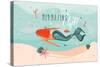 Mermazing Chill - Mermaid Illustration-Helter skelter-Stretched Canvas