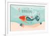 Mermazing Chill - Mermaid Illustration-Helter skelter-Framed Art Print