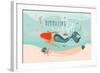 Mermazing Chill - Mermaid Illustration-Helter skelter-Framed Art Print