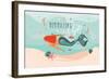 Mermazing Chill - Mermaid Illustration-Helter skelter-Framed Art Print