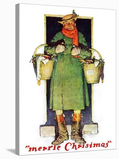 "Merrie Christmas", December 10,1932-Norman Rockwell-Stretched Canvas