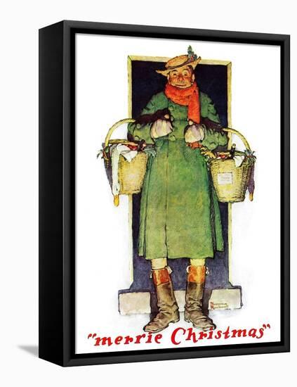 "Merrie Christmas", December 10,1932-Norman Rockwell-Framed Stretched Canvas