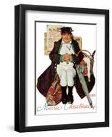 "Merrie Christmas" or Muggleston Coach, December 17,1938-Norman Rockwell-Framed Giclee Print