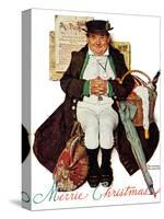 "Merrie Christmas" or Muggleston Coach, December 17,1938-Norman Rockwell-Stretched Canvas