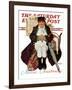 "Merrie Christmas" or Muggleston Coach Saturday Evening Post Cover, December 17,1938-Norman Rockwell-Framed Giclee Print