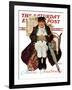 "Merrie Christmas" or Muggleston Coach Saturday Evening Post Cover, December 17,1938-Norman Rockwell-Framed Giclee Print