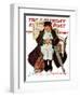 "Merrie Christmas" or Muggleston Coach Saturday Evening Post Cover, December 17,1938-Norman Rockwell-Framed Giclee Print