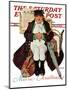 "Merrie Christmas" or Muggleston Coach Saturday Evening Post Cover, December 17,1938-Norman Rockwell-Mounted Giclee Print
