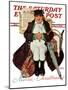 "Merrie Christmas" or Muggleston Coach Saturday Evening Post Cover, December 17,1938-Norman Rockwell-Mounted Giclee Print