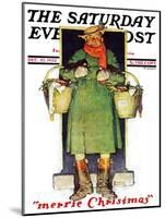 "Merrie Christmas" Saturday Evening Post Cover, December 10,1932-Norman Rockwell-Mounted Giclee Print