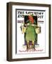 "Merrie Christmas" Saturday Evening Post Cover, December 10,1932-Norman Rockwell-Framed Giclee Print