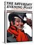 "Merrie Christmas" Saturday Evening Post Cover, December 3,1921-Norman Rockwell-Stretched Canvas