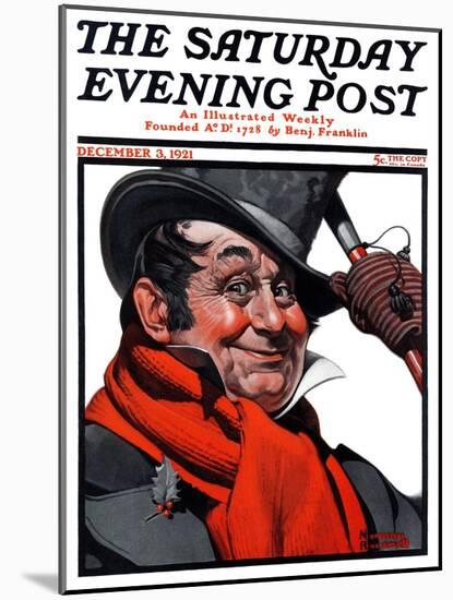 "Merrie Christmas" Saturday Evening Post Cover, December 3,1921-Norman Rockwell-Mounted Giclee Print
