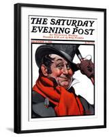 "Merrie Christmas" Saturday Evening Post Cover, December 3,1921-Norman Rockwell-Framed Giclee Print