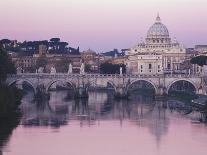 Tiber River and St. Peter's Basilica-Merrill Images-Photographic Print