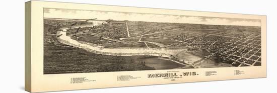 Merrill, Wisconsin - Panoramic Map-Lantern Press-Stretched Canvas