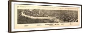 Merrill, Wisconsin - Panoramic Map-Lantern Press-Framed Premium Giclee Print