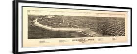 Merrill, Wisconsin - Panoramic Map-Lantern Press-Framed Premium Giclee Print