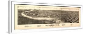 Merrill, Wisconsin - Panoramic Map-Lantern Press-Framed Premium Giclee Print