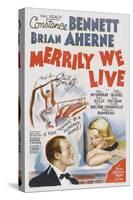 Merrily We Live, from Left: Brian Ahern, Constance Bennett, 1938-null-Stretched Canvas