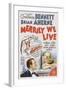 Merrily We Live, from Left: Brian Ahern, Constance Bennett, 1938-null-Framed Art Print