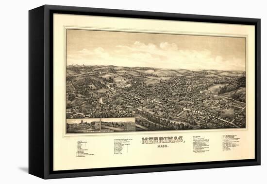 Merrimac, Massachusetts - Panoramic Map-Lantern Press-Framed Stretched Canvas