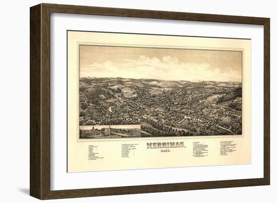 Merrimac, Massachusetts - Panoramic Map-Lantern Press-Framed Art Print