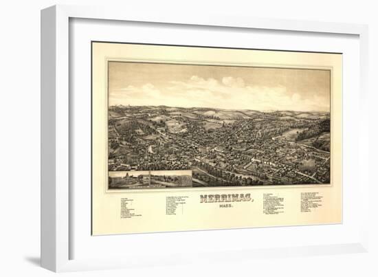 Merrimac, Massachusetts - Panoramic Map-Lantern Press-Framed Art Print