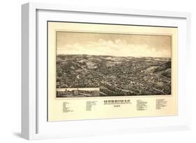 Merrimac, Massachusetts - Panoramic Map-Lantern Press-Framed Art Print