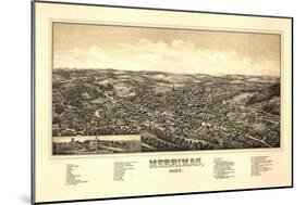 Merrimac, Massachusetts - Panoramic Map-Lantern Press-Mounted Art Print