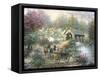 Merriment at Covered Bridge-Nicky Boehme-Framed Stretched Canvas