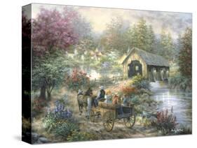 Merriment at Covered Bridge-Nicky Boehme-Stretched Canvas