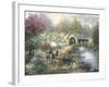 Merriment at Covered Bridge-Nicky Boehme-Framed Giclee Print