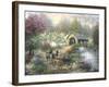 Merriment at Covered Bridge-Nicky Boehme-Framed Giclee Print