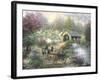 Merriment at Covered Bridge-Nicky Boehme-Framed Giclee Print