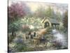 Merriment at Covered Bridge-Nicky Boehme-Stretched Canvas