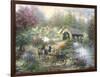 Merriment at Covered Bridge-Nicky Boehme-Framed Giclee Print