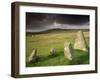 Merrivale Stone Row, Stormy Evening, Dartmoor Np, Devon, Uk. September 2008-Ross Hoddinott-Framed Photographic Print