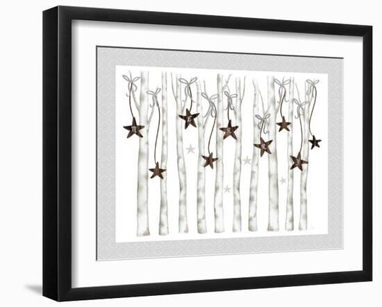Merry and Bright Birch Trees I-Andi Metz-Framed Art Print