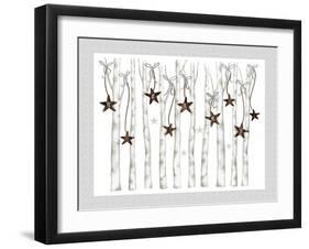 Merry and Bright Birch Trees I-Andi Metz-Framed Art Print