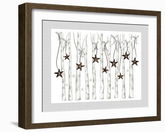 Merry and Bright Birch Trees II-Andi Metz-Framed Art Print