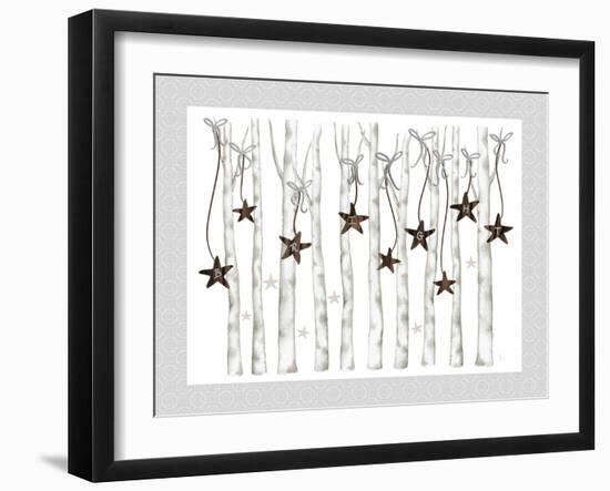 Merry and Bright Birch Trees II-Andi Metz-Framed Art Print