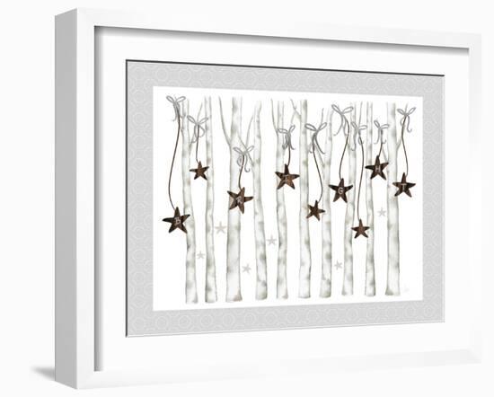 Merry and Bright Birch Trees II-Andi Metz-Framed Art Print