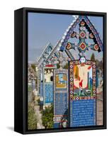 Merry Cemetery, Sapanta, Maramures, Romania, Europe-Marco Cristofori-Framed Stretched Canvas