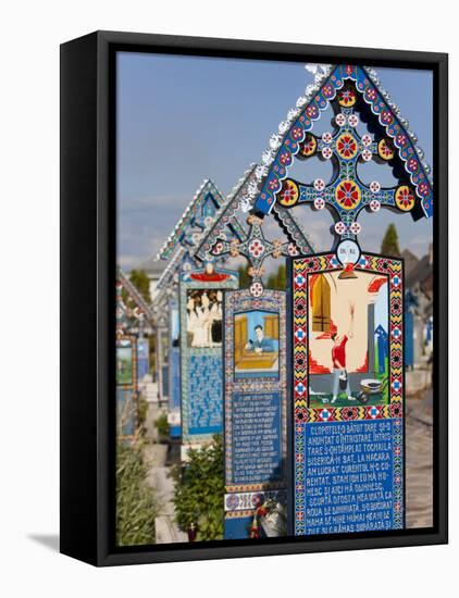 Merry Cemetery, Sapanta, Maramures, Romania, Europe-Marco Cristofori-Framed Stretched Canvas