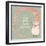 Merry Christmas and a Happy New Year Cartoon Card in Vector. Childish Background with Funny Snowman-smilewithjul-Framed Art Print