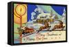 Merry Christmas And A Happy New Year-Curt Teich & Company-Framed Stretched Canvas