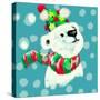 Merry Christmas - Baby Polar Bear-Stella Chang-Stretched Canvas